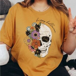 Happy Halloween Flower Skull